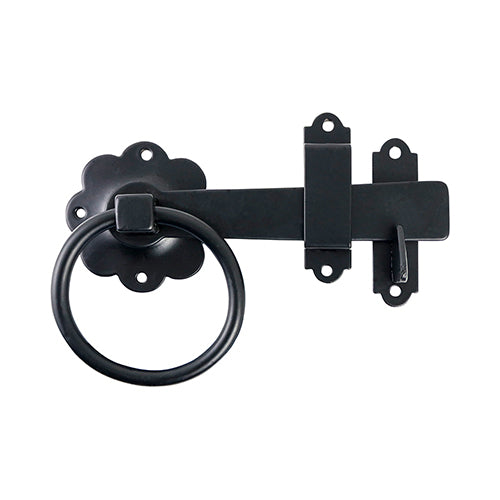 Ring Gate Latch - Plain Black - 6" | TIMbag