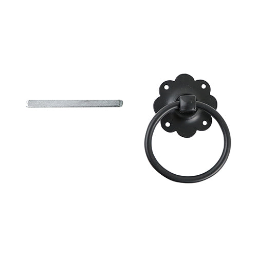 Ring Gate Latch - Plain Black - 6" | Plain Bag