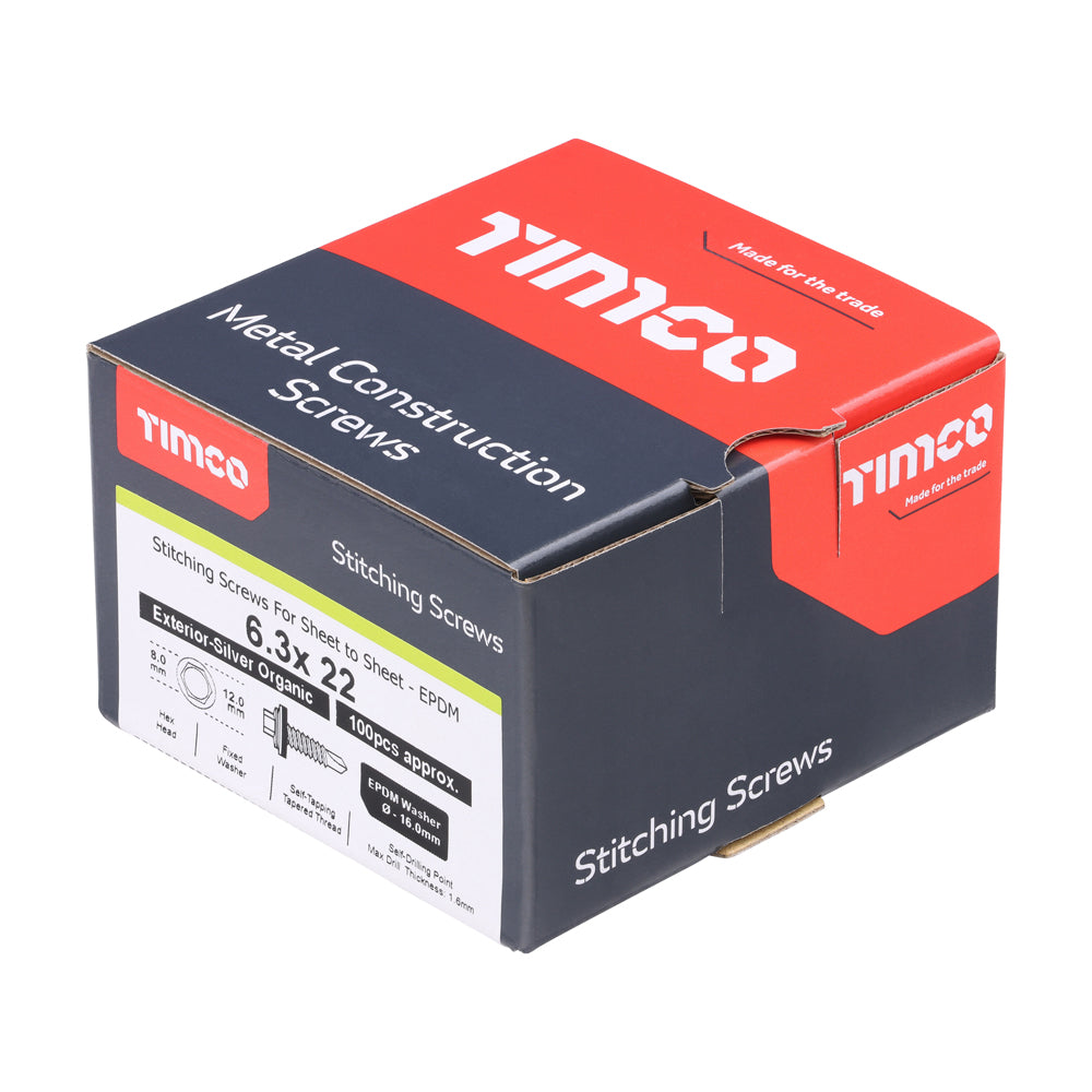 Stitch Screw HEX W16 No2 EXT - 6.3 x 22 | Box of 100
