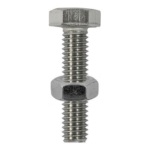 Set Screw & Hex Nut - A2 SS - M8 x 40 | TIMpac of 2