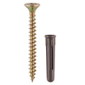 Screws & Brown Plastic Plugs - 35mm Brown Plug, 5.0x50 Screw | TIMbag of 125