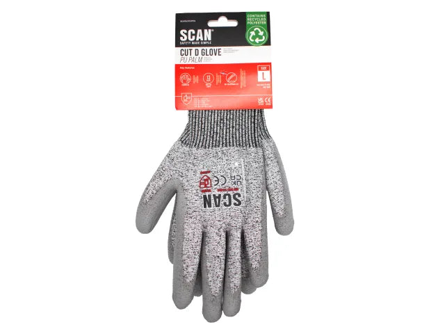 Scan PU Palm Cut D Gloves - XXL Scan