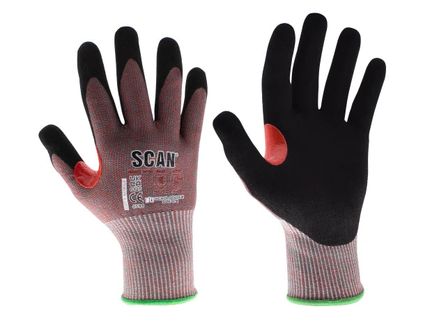 Scan Nitrile Palm Cut F Gloves - L Scan
