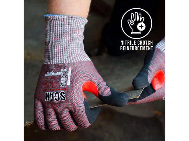 Scan Nitrile Palm Cut F Gloves - L Scan