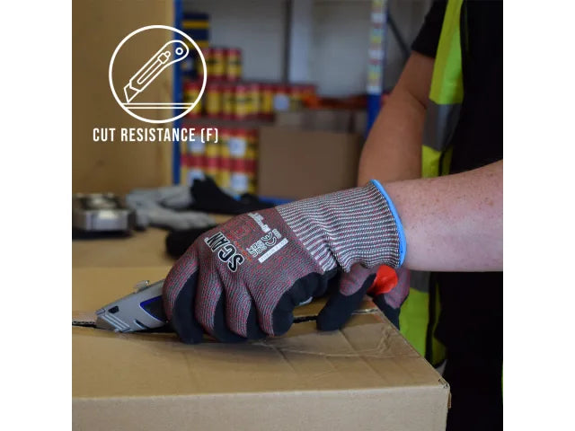 Scan Nitrile Palm Cut F Gloves - L Scan