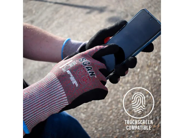 Scan Nitrile Palm Cut F Gloves - L Scan