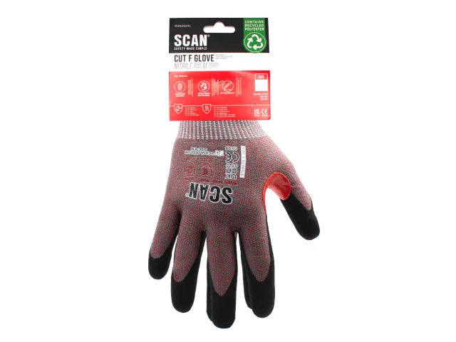 Scan Nitrile Palm Cut F Gloves - L Scan