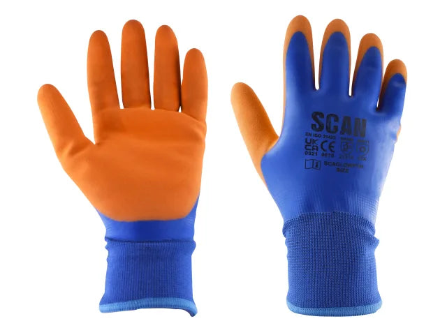 Scan Thermal Waterproof Latex Coated Gloves - XXL (Size 11) Scan