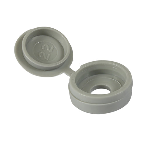 Small Hinged Screw Cap -L Grey - To fit 3.0 to 4.5 Screw | TIMpac of 100