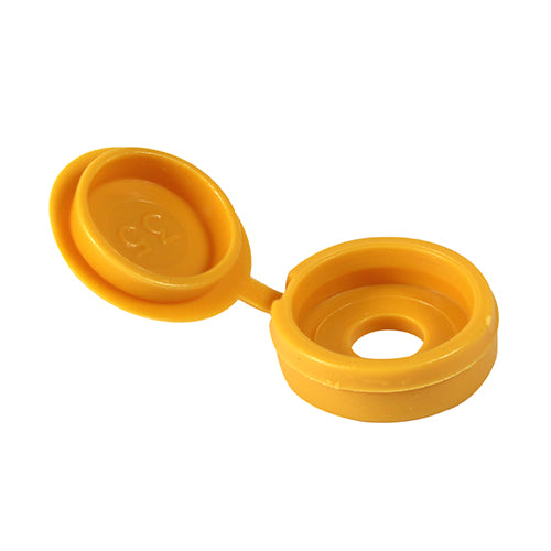 Small Hinged Screw Cap- Yellow - To fit 3.0 to 4.5 Screw | TIMpac of 100
