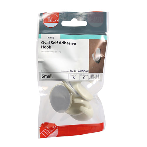 Oval Self-Adhesive Hooks - SM - 37.5 x 28.0 | TIMpac of 5