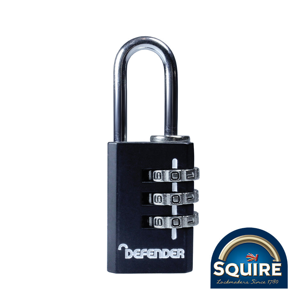 Defender Combination Padlock - DFCOMBI20 - Size W x D mm 20 x 10 - Shackle Dia. mm N/A - Shackle Clearance Size W x H mm 9 x 22