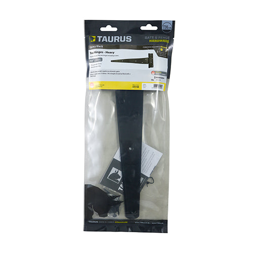 Strong Tee Hinge Pair Black - 10" | Plain Bag