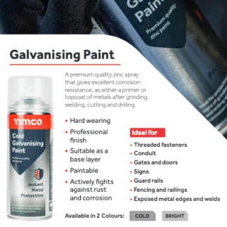 Timco Cold Galvanising Paint - 380ml