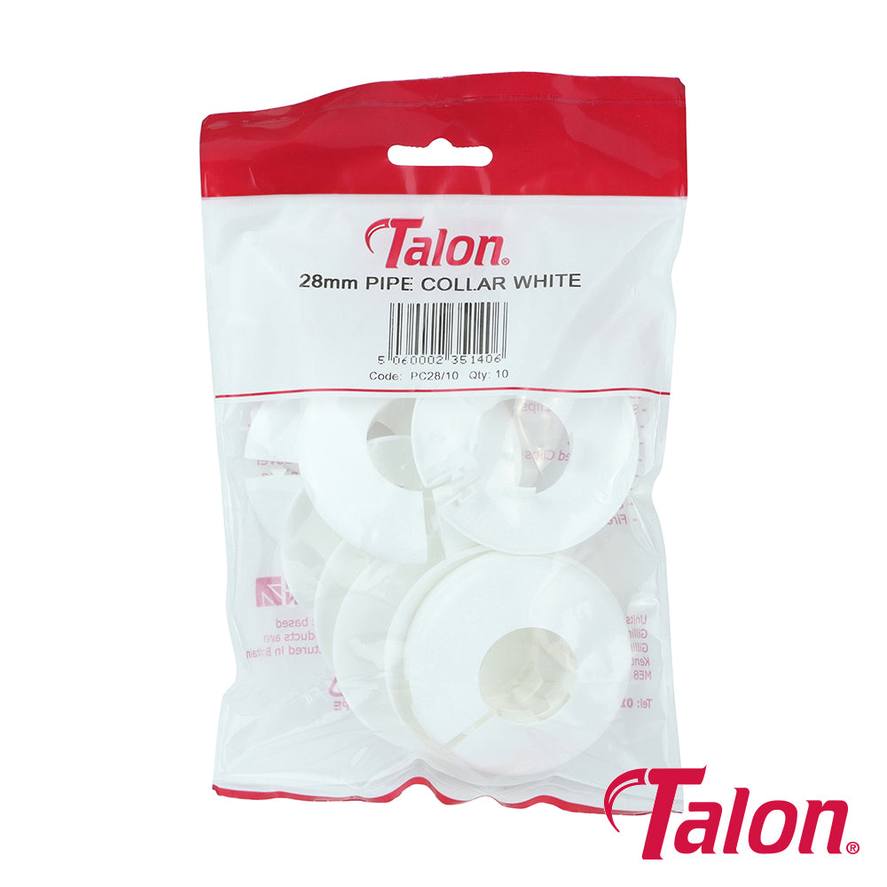 Pipe Collar - White - 28mm | Bag of 10