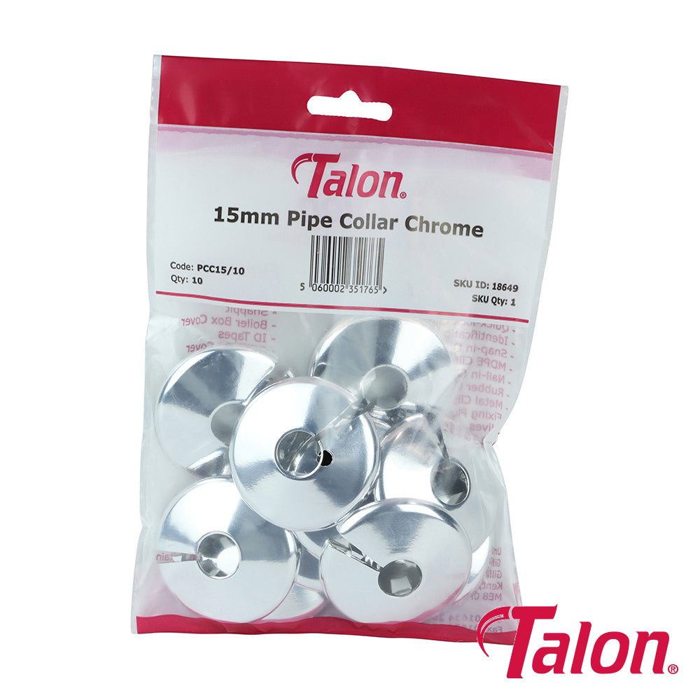 Pipe Collar - Chrome - 15mm | Bag of 10