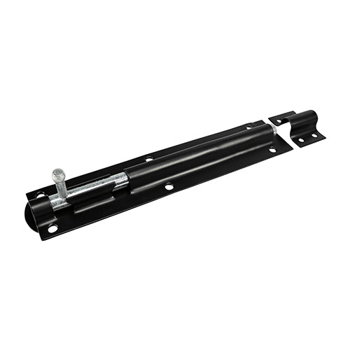 Straight Tower Bolt - Black - Bolt Dia. mm 11 - Bolt Length mm 250 - Bolt Length inch 10