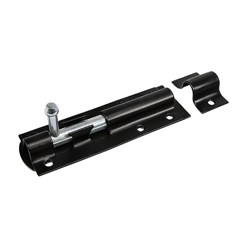 Straight Tower Bolt - Black - Bolt Dia. mm 10 - Bolt Length mm 75 - Bolt Length inch 3