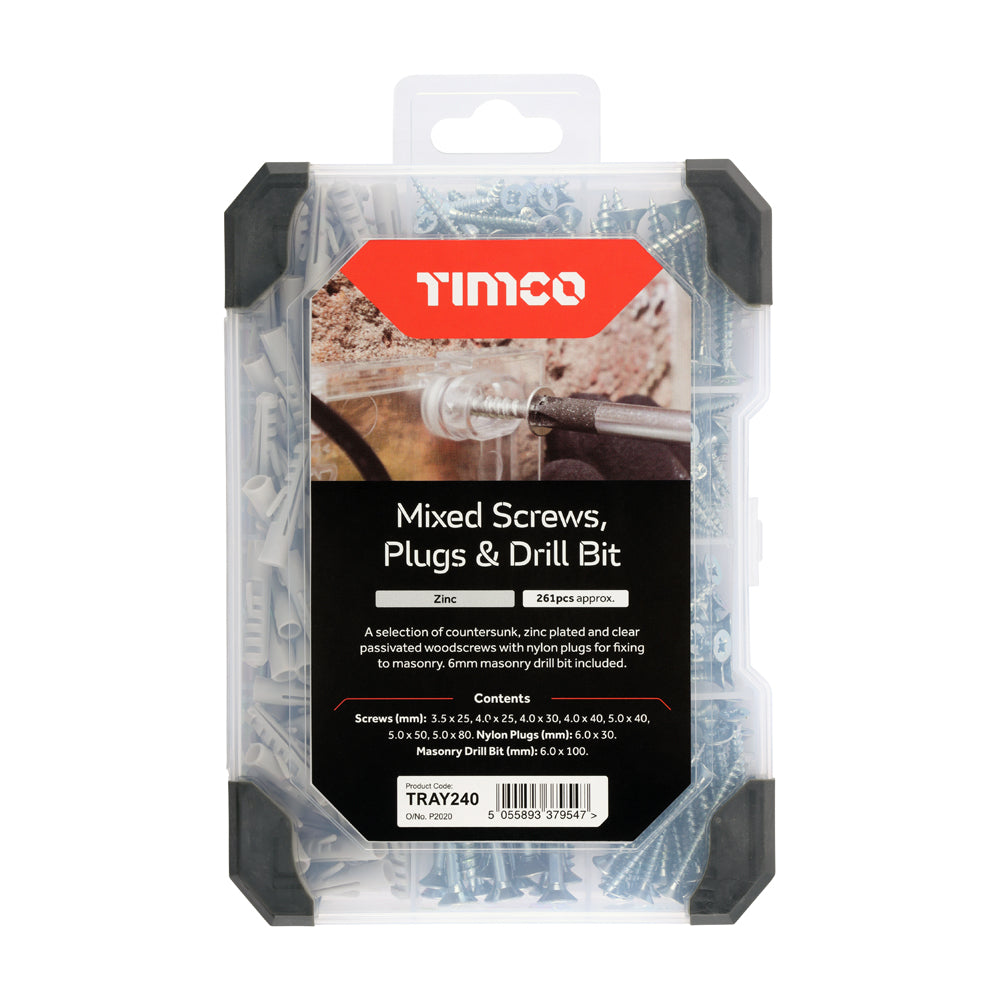Mix Screws Plug Drill Bit Zinc - 251pcs | Tray of 251