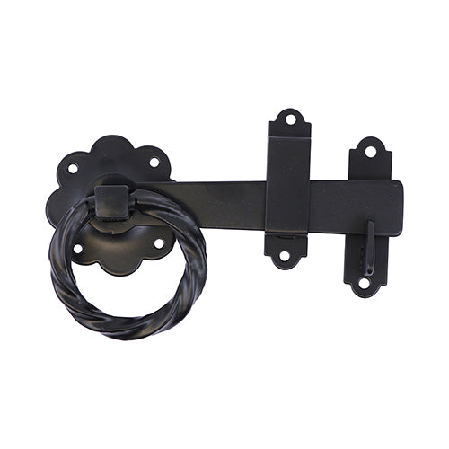 Twisted Ring Gate Latch Black - 6" | TIMbag