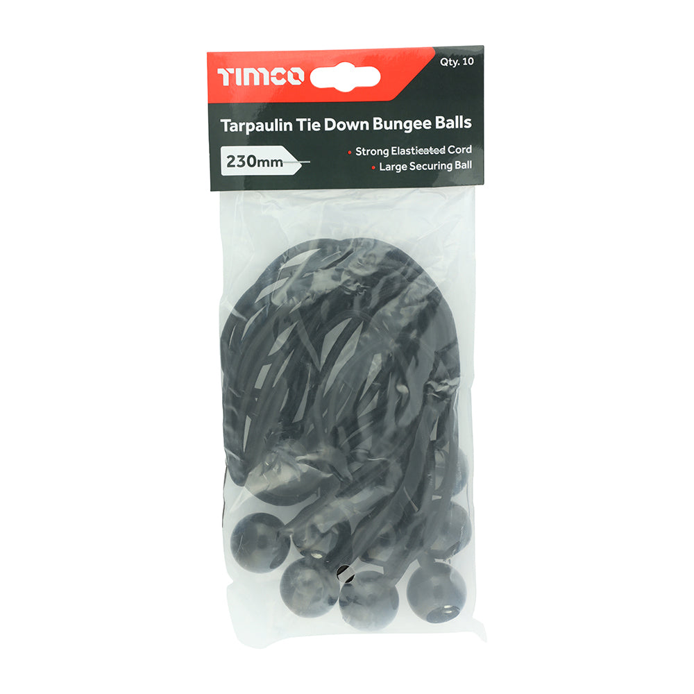 Tarpaulin Tie Down Bungee Balls - 230mm - Pack of 10