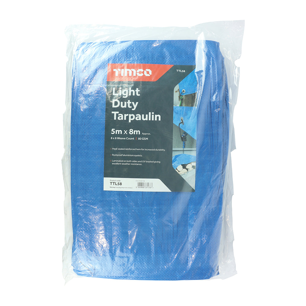 Timco Tarpaulin - Light Duty - 5 x 8m