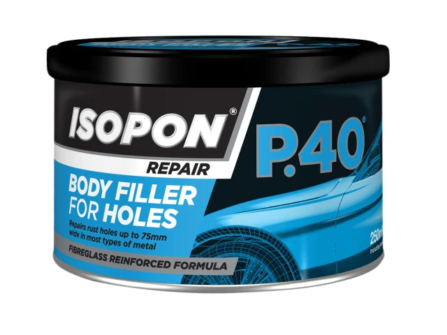 Isopon P40 Glass Fibre Repair Body Filler Tin 250ml Isopon