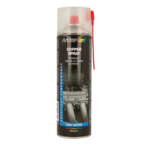 Motip copper spray can on a white background