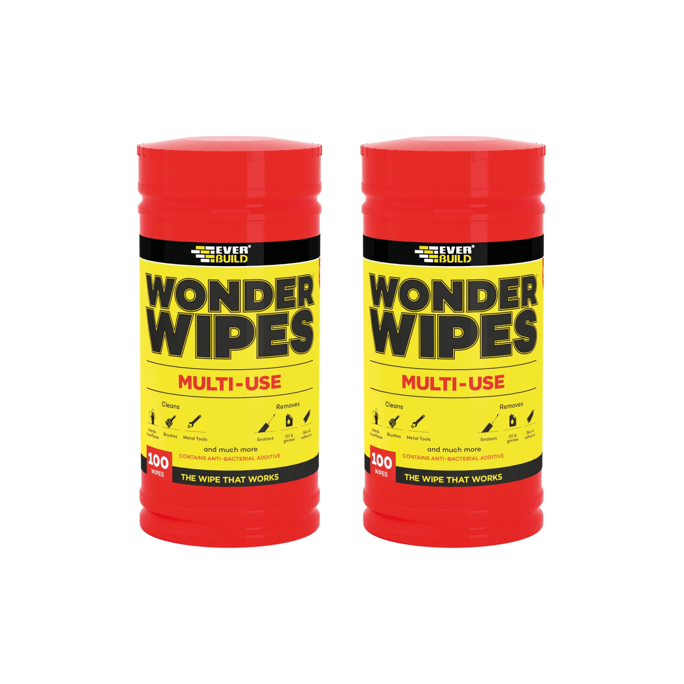2x Everbuild Multi-Use Wonder Wipes - Pack of 100