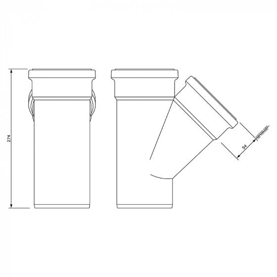 FloPlast 110mm Double Socket Junction 45*
