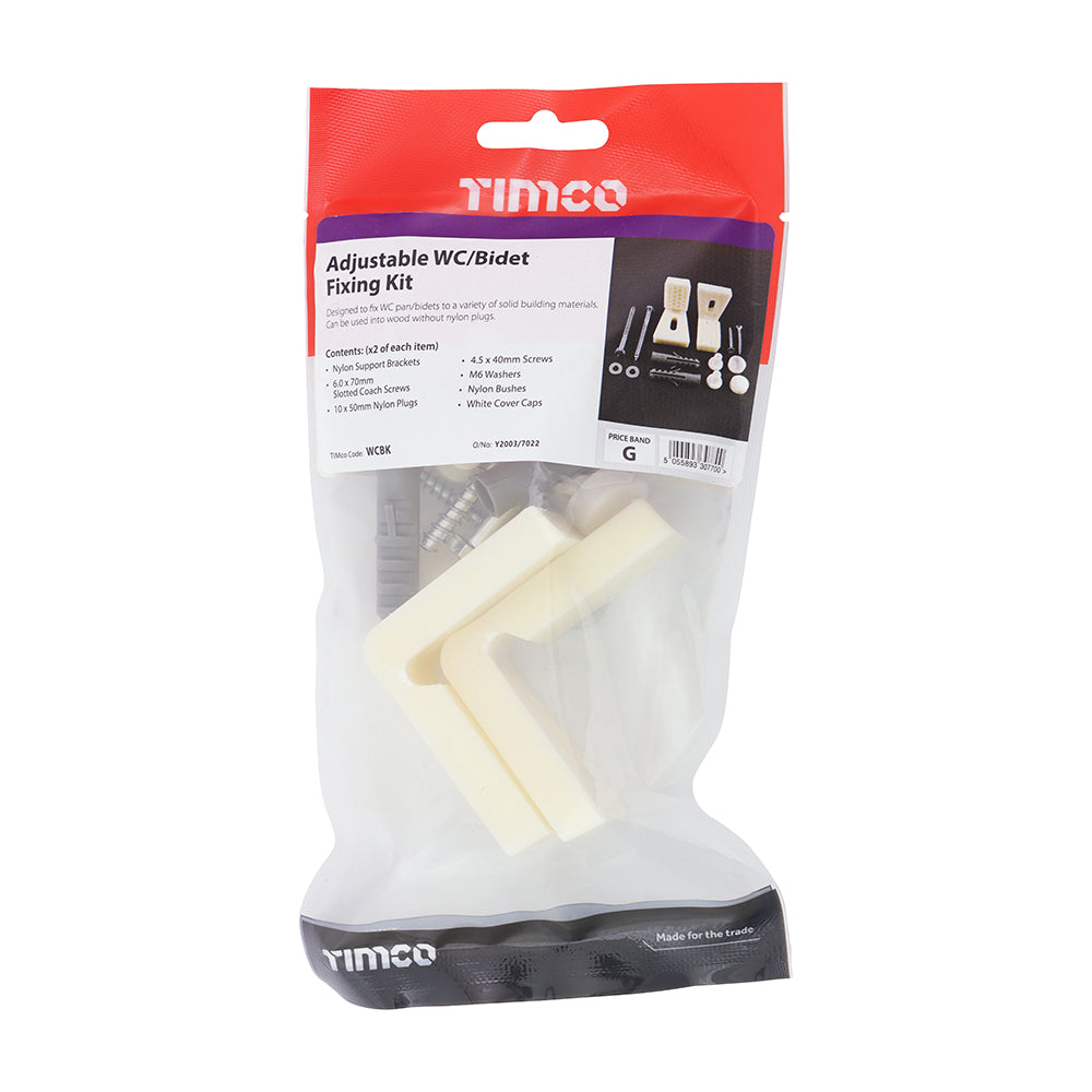 WC & Bidet Fixing Kit - WC Kit | TIMpac of 2