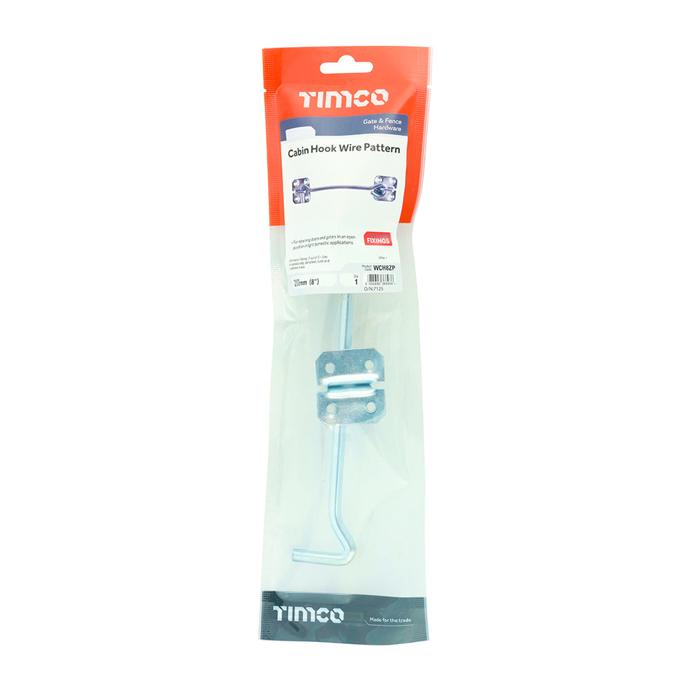 Cabin Hook Wire Pattern Zinc - 8" | TIMbag