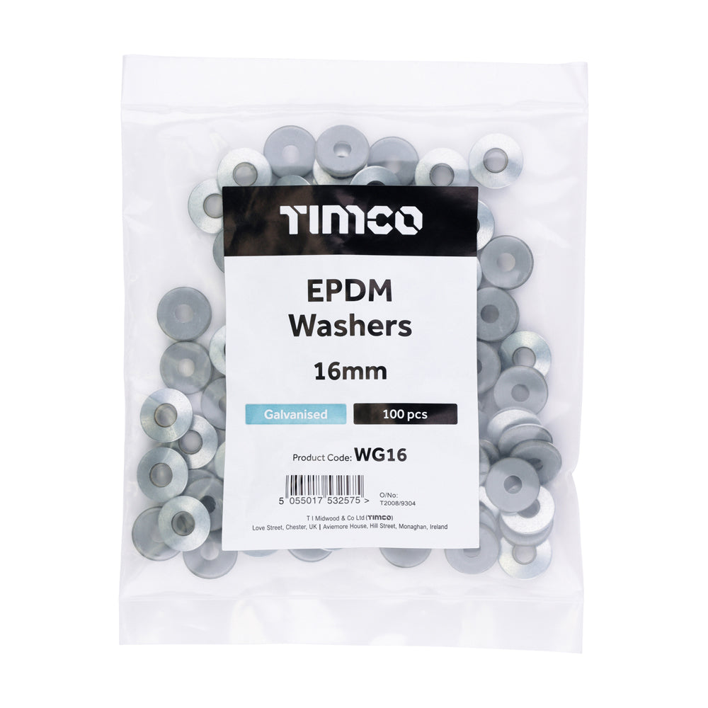 EPDM Galvanised Washer - 16mm | Bag of 100