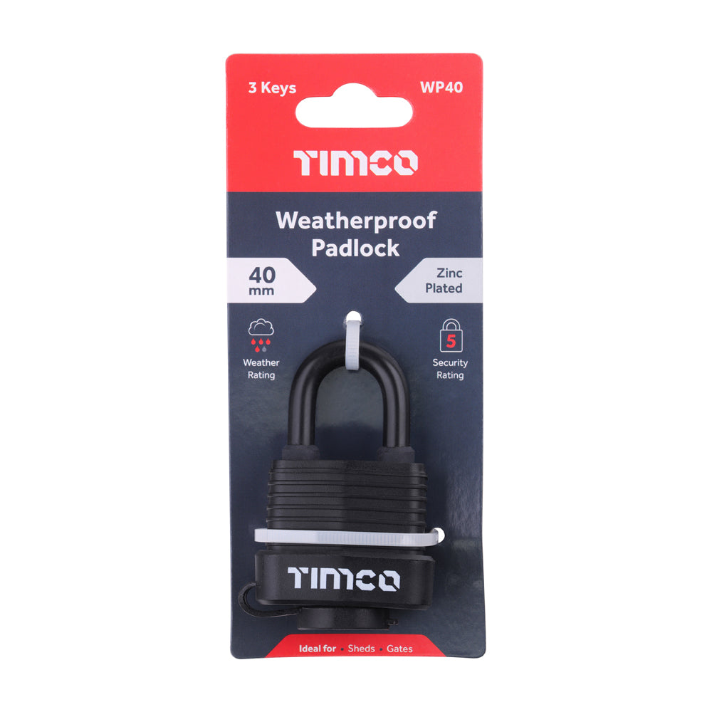 Weatherproof Padlock - 40mm | Blister Pack