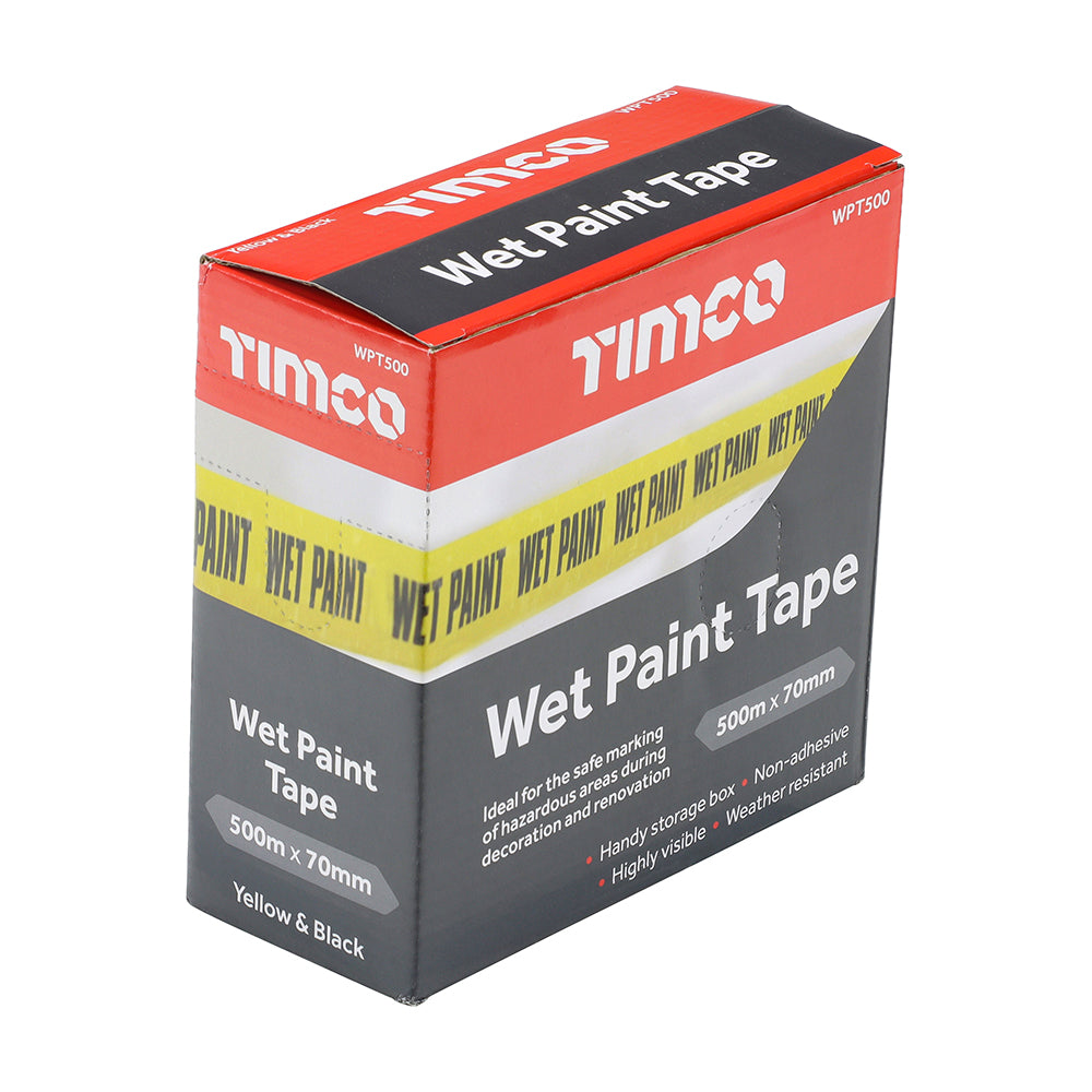 Wet Paint Tape - Length metre 500 - Width mm 70 - Colour Yellow & Black