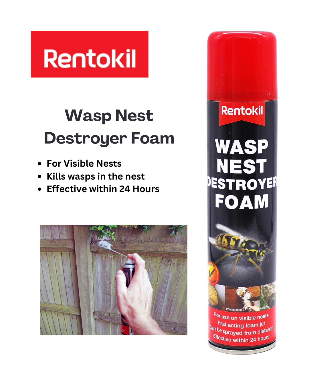 Rentokil Wasp Nest Destroyer Foam Aerosol 300ml