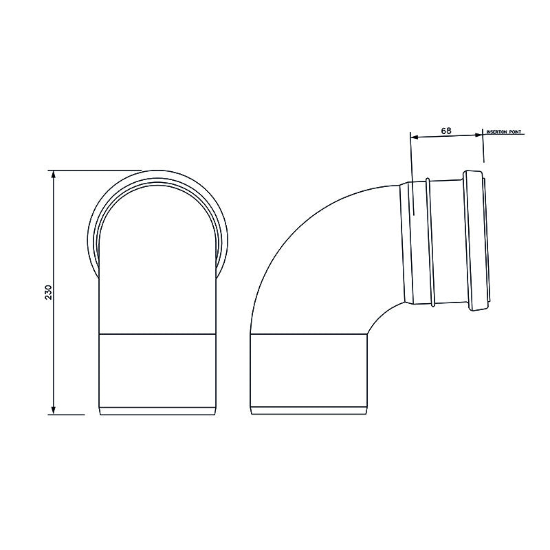 FloPlast 110mm Single Socket Bend 87.5*