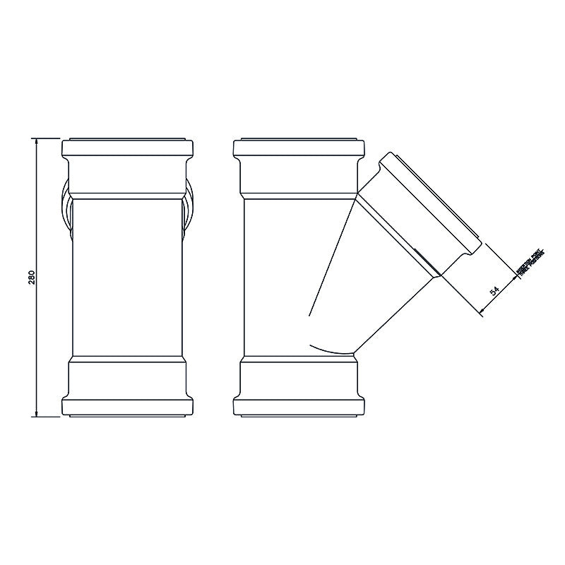 FloPlast 110mm Triple Socket Junction 45*