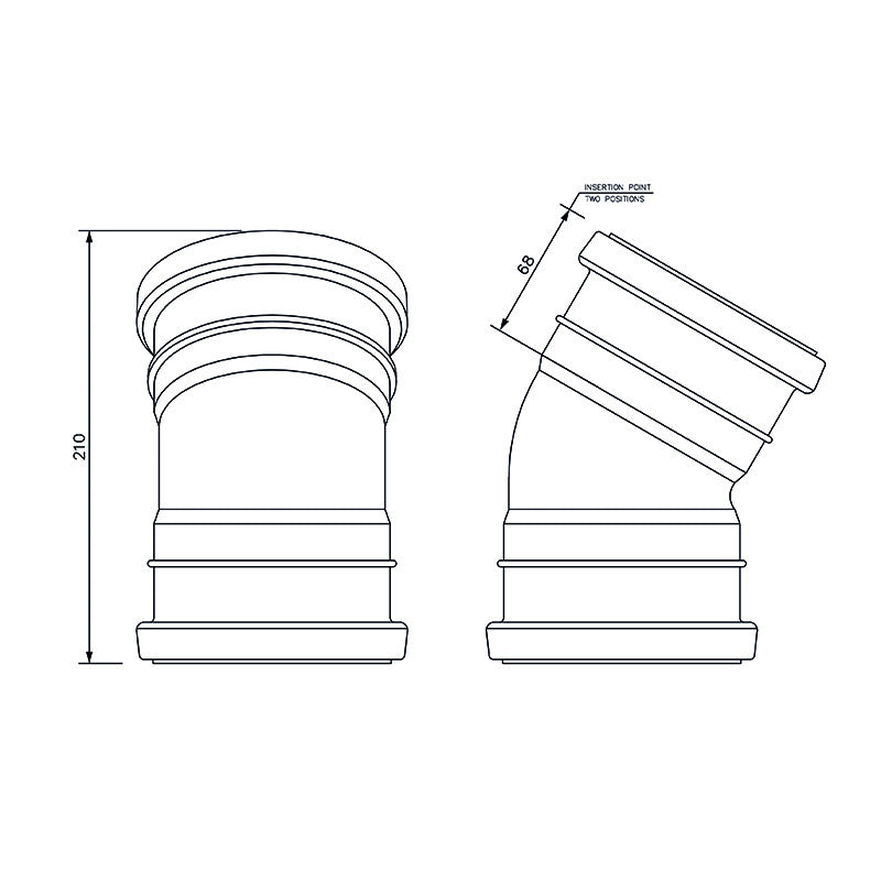 FloPlast 110mm Double Socket Bend 30*