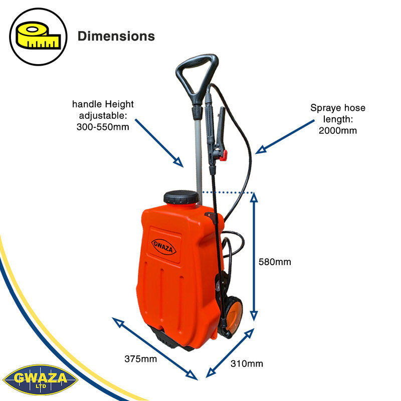 Gwaza Sprayer Battery Operated + Lance 16L Rechargeable