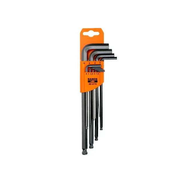 Bahco Metric Long Ball End Hex L-Key Set, 9 Piece Bahco