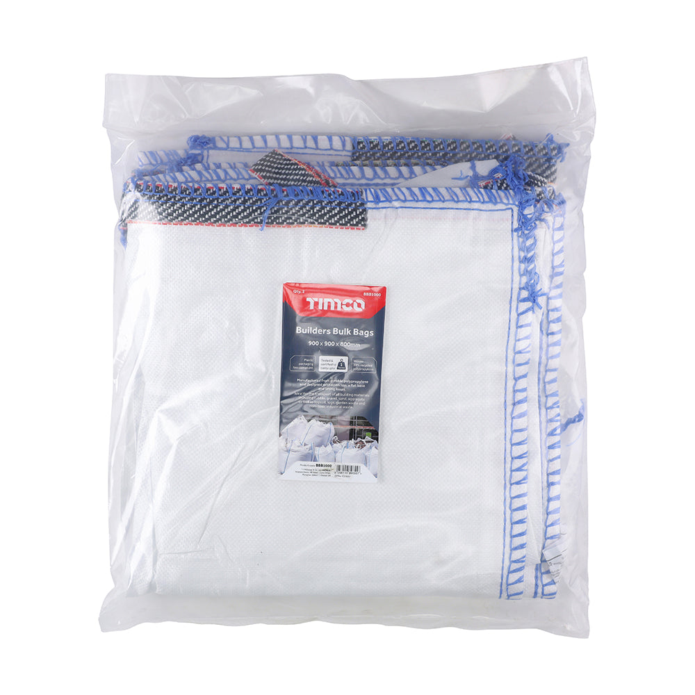 TIMCO Builders Bulk Bags 1000 kg / 1 Tonne - 900 x 900 x 800mm