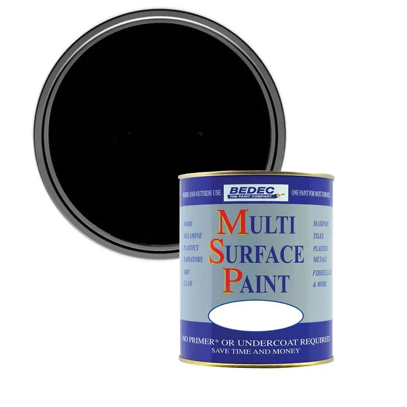 Bedec Multi Surface Paint (MSP) - Black - Satin - 750ml Bedec