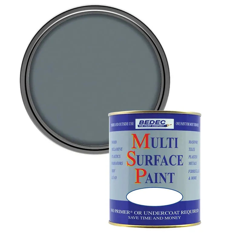 Bedec Multi Surface Paint (MSP) - Dark Grey - Satin - 750ml Bedec