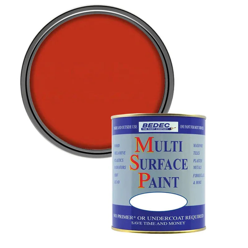 Bedec Multi Surface Paint (MSP) - Red Cossack - Satin - 750ml Bedec