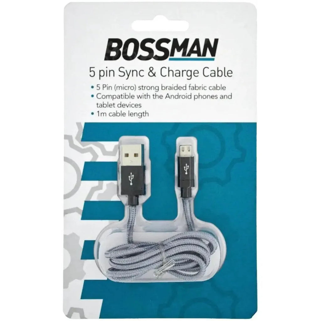 Bossman 5 Pin (Micro USB) Sync & Charge Cable Bossman
