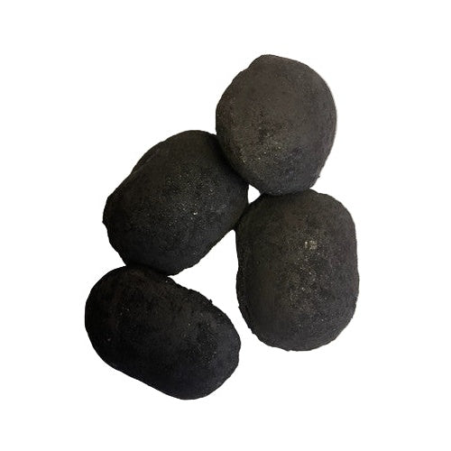 Four burnwell briquettes on a white background