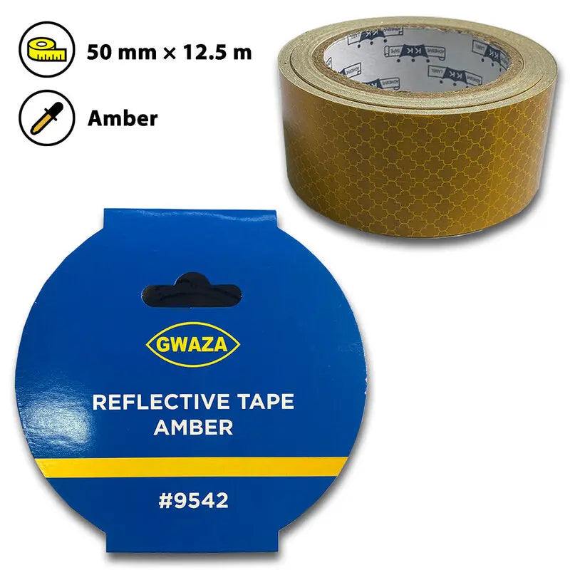 Tape Reflective 50mm x 12.5M Amber