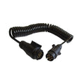 Trailer Extension Cable - 7 Pin Plug / 13 Pin Plug - 3m Extendable Curly Cable