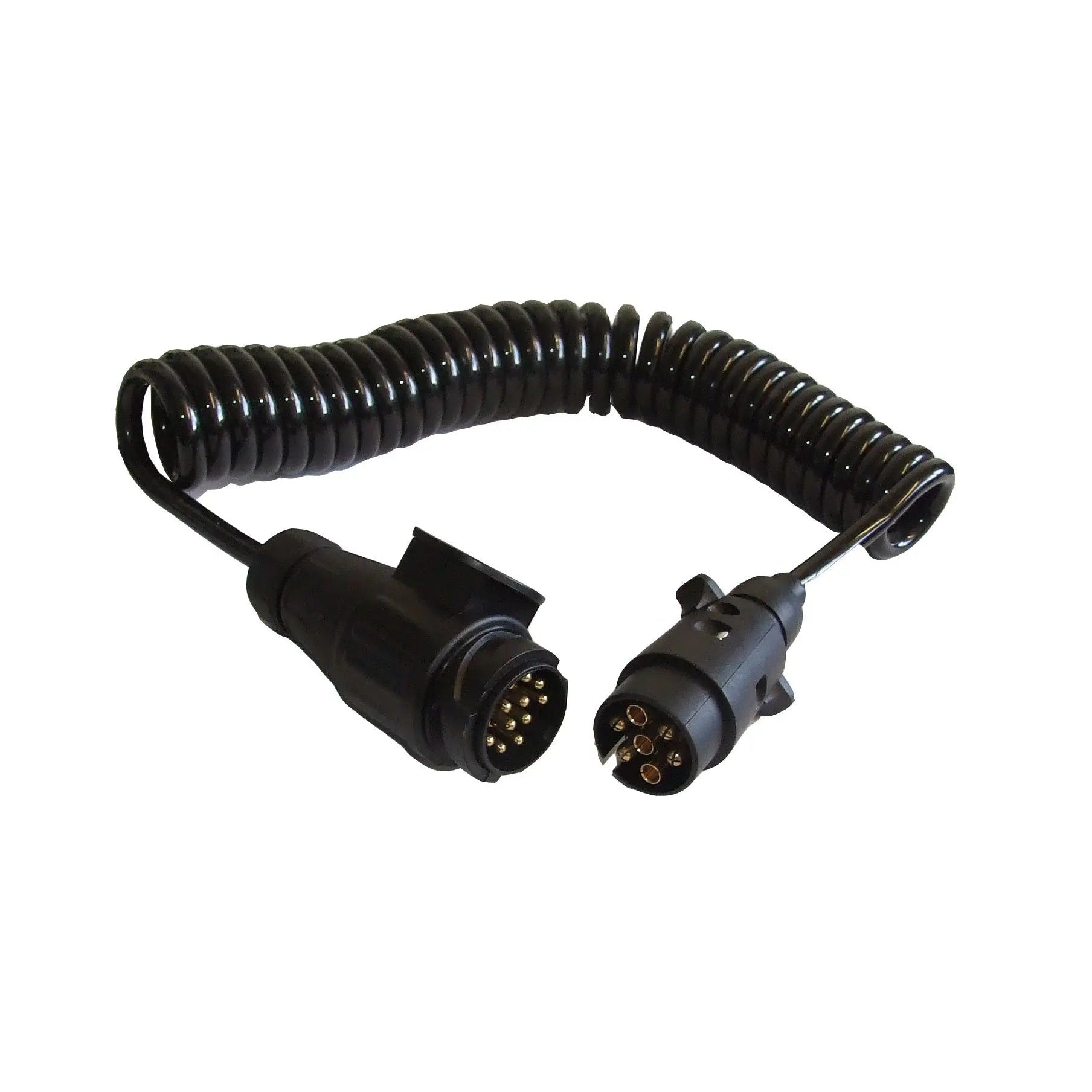 Trailer Extension Cable - 7 Pin Plug / 13 Pin Plug - 3m Extendable Curly Cable